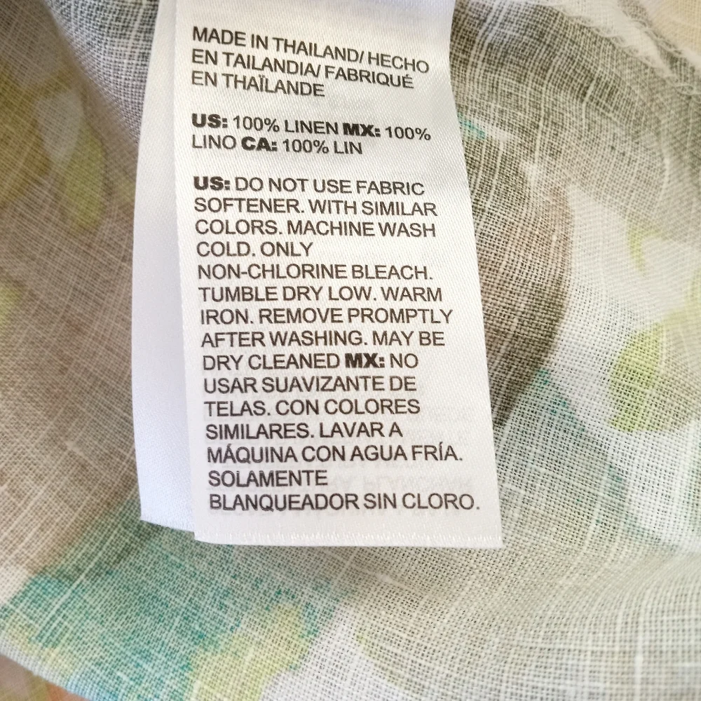 🆕 CHICO'S 100% Linen Paradise No Iron Tunic Blouse | XL (16) NWT - Picture 8 of 10